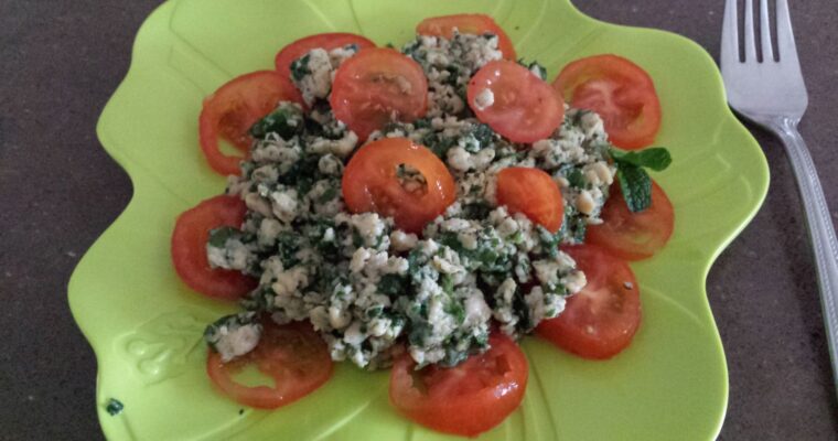 Scrabbled Eggs with Tomatoes & Greens